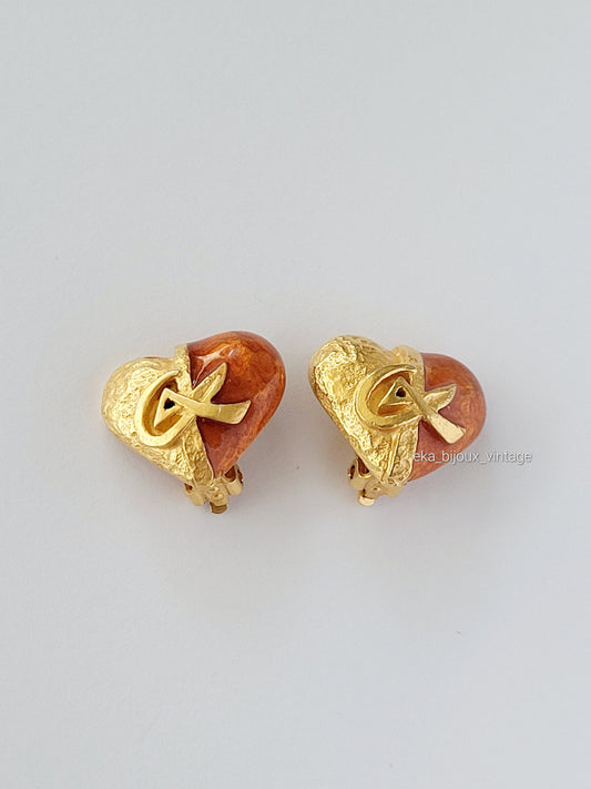 Christian Lacroix - Boucles d'oreilles vintage Cœur CL