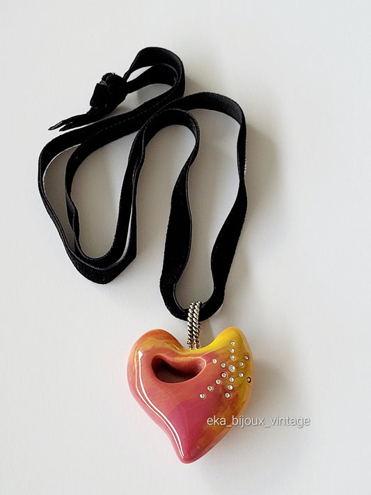 Christian Lacroix - Vintage pink heart pendant