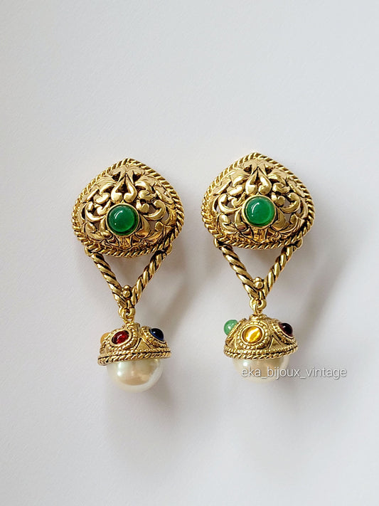 Boucles d'oreilles pendantes vintage Sodini