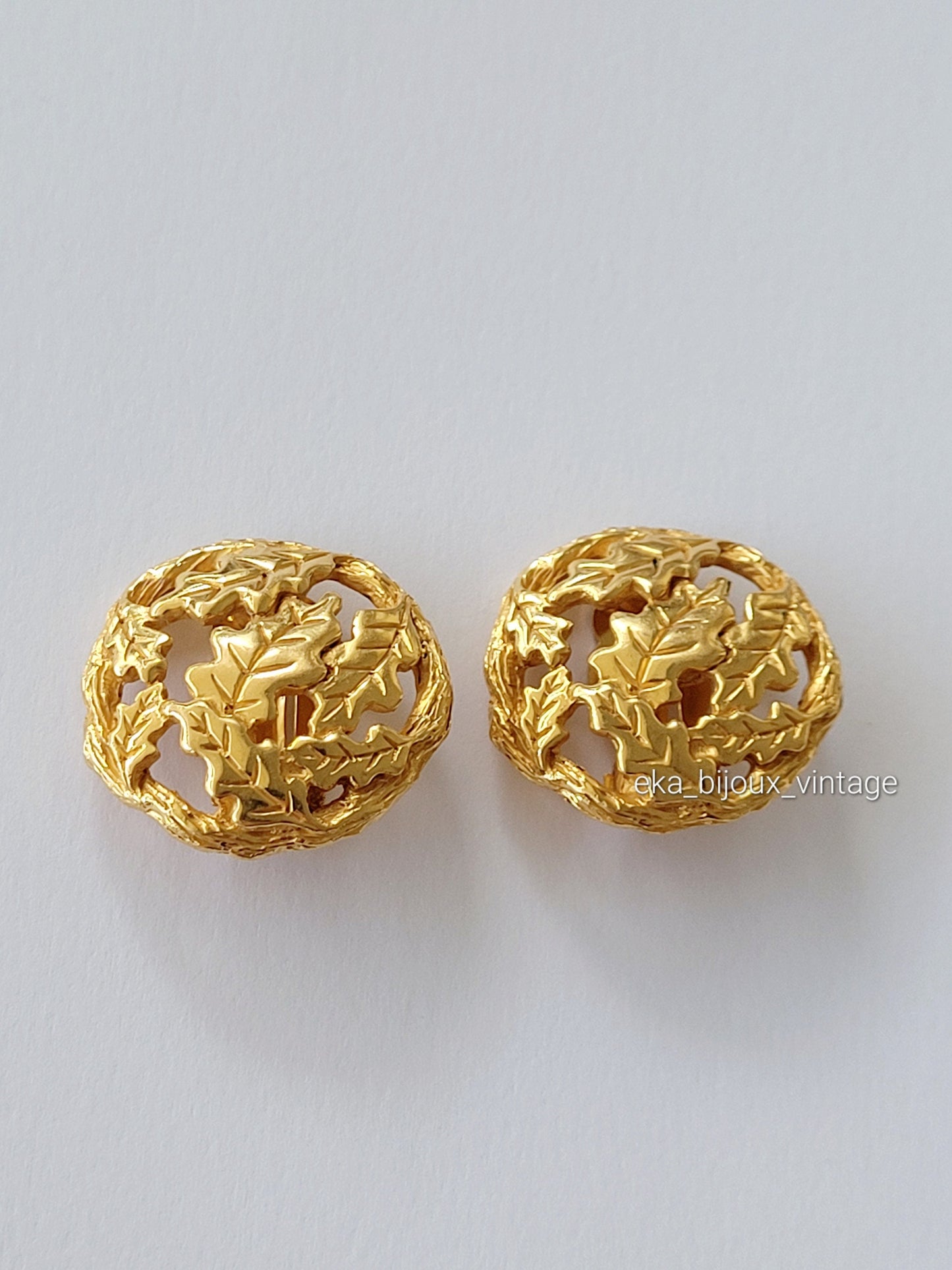 Ines de la Fressange - Vintage earrings - Oak leaves