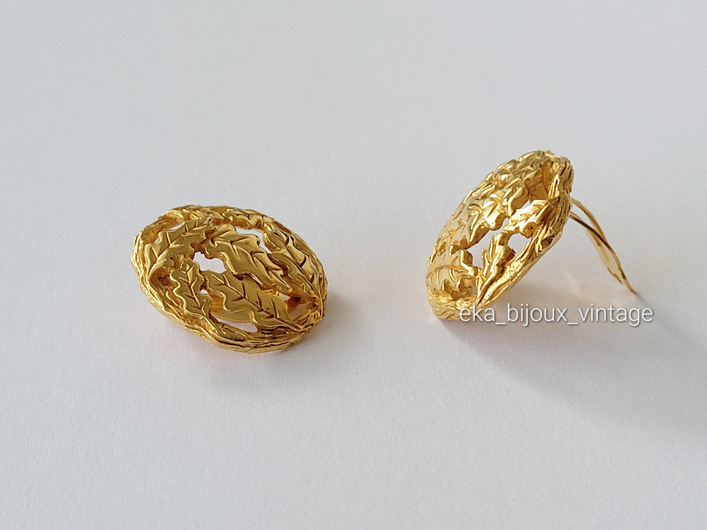 Ines de la Fressange - Vintage earrings - Oak leaves