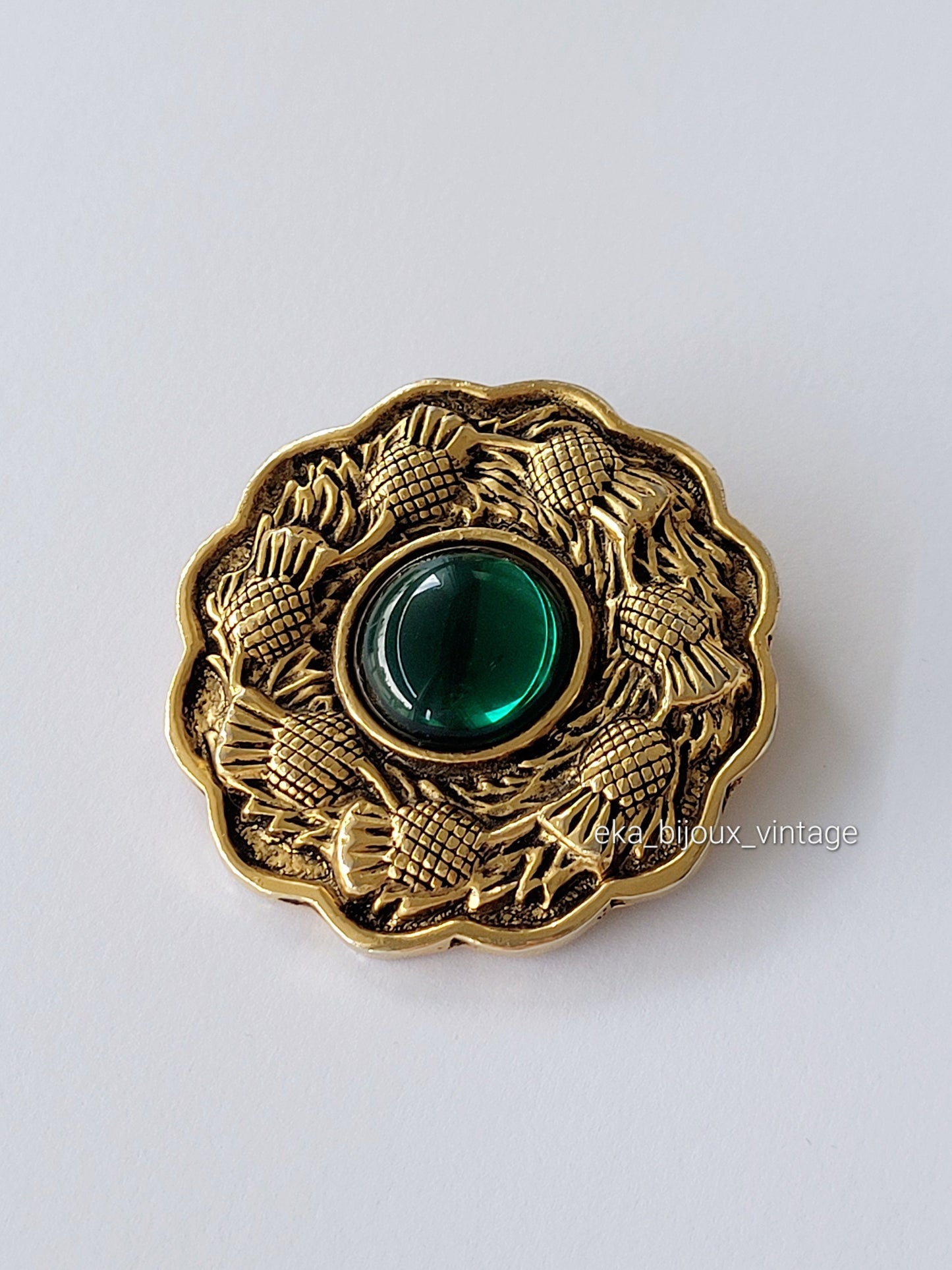 Georges Rech - Vintage green cabochon brooch