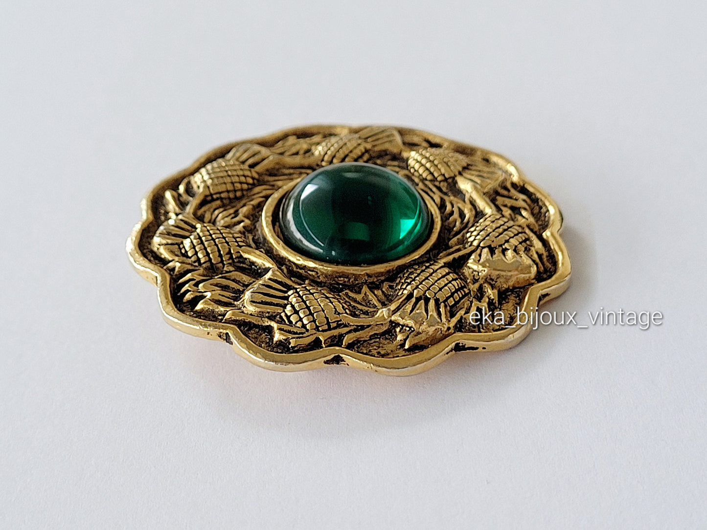 Georges Rech - Vintage green cabochon brooch