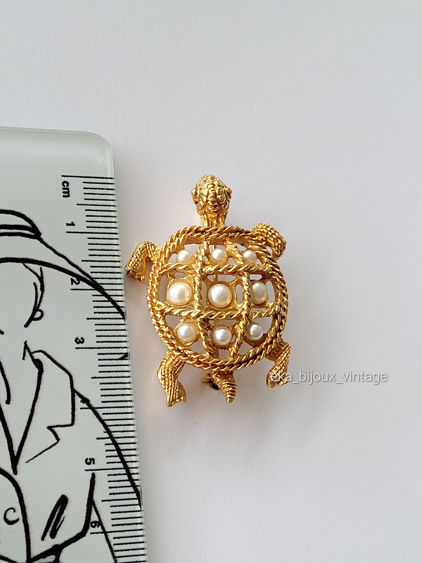 Carven - Broche vintage en forme de Tortue