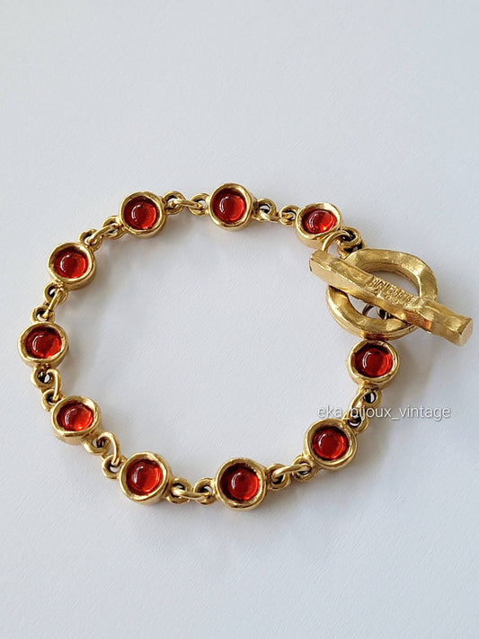 Biche de Bere - Bracelet vintage cabochons rouges