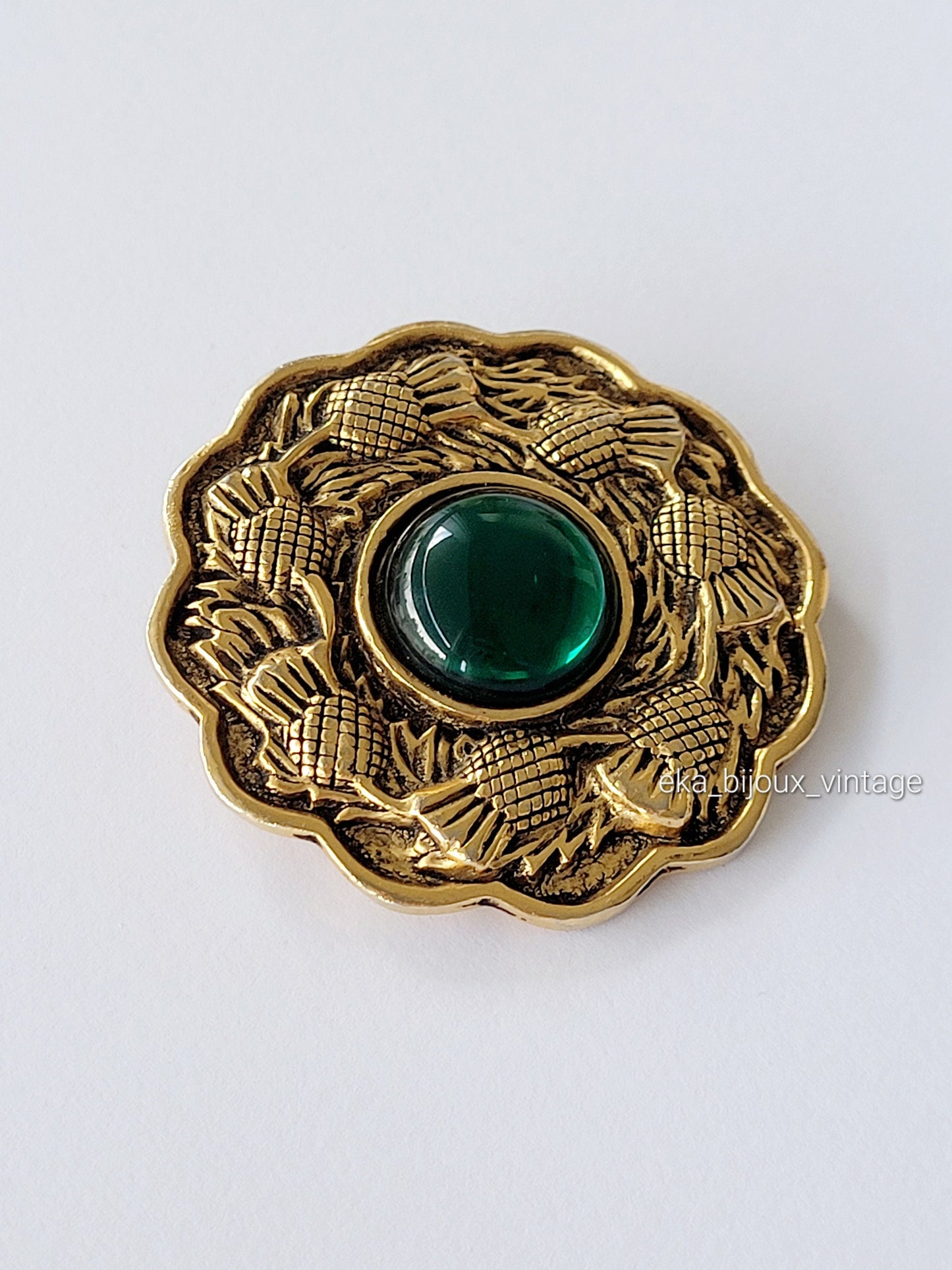 Georges Rech - Vintage green cabochon brooch