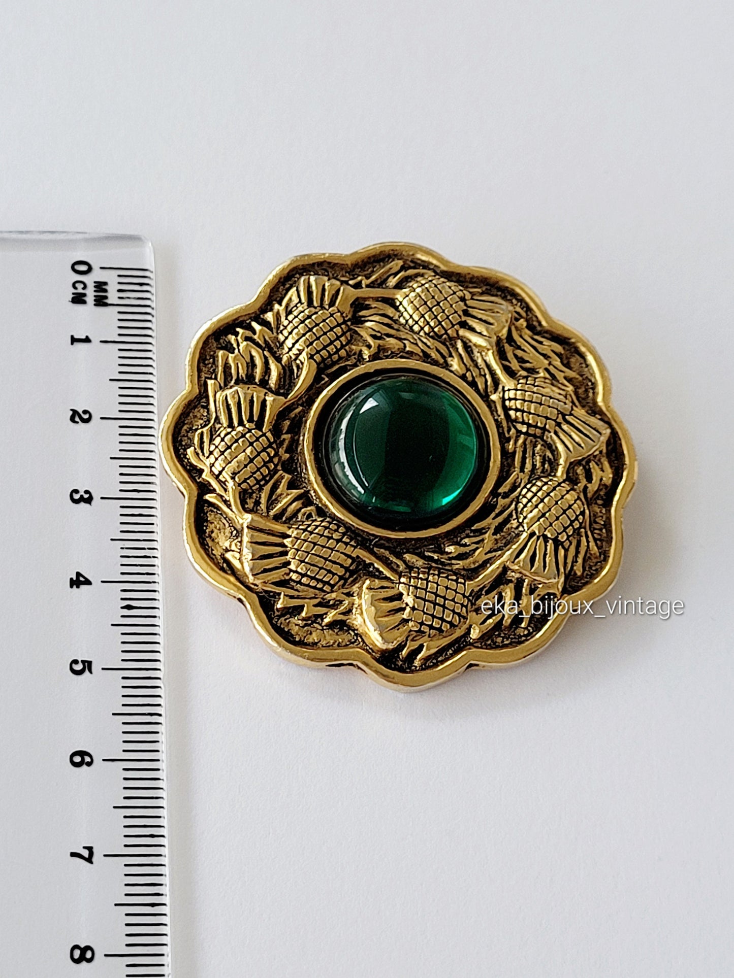 Georges Rech - Vintage green cabochon brooch