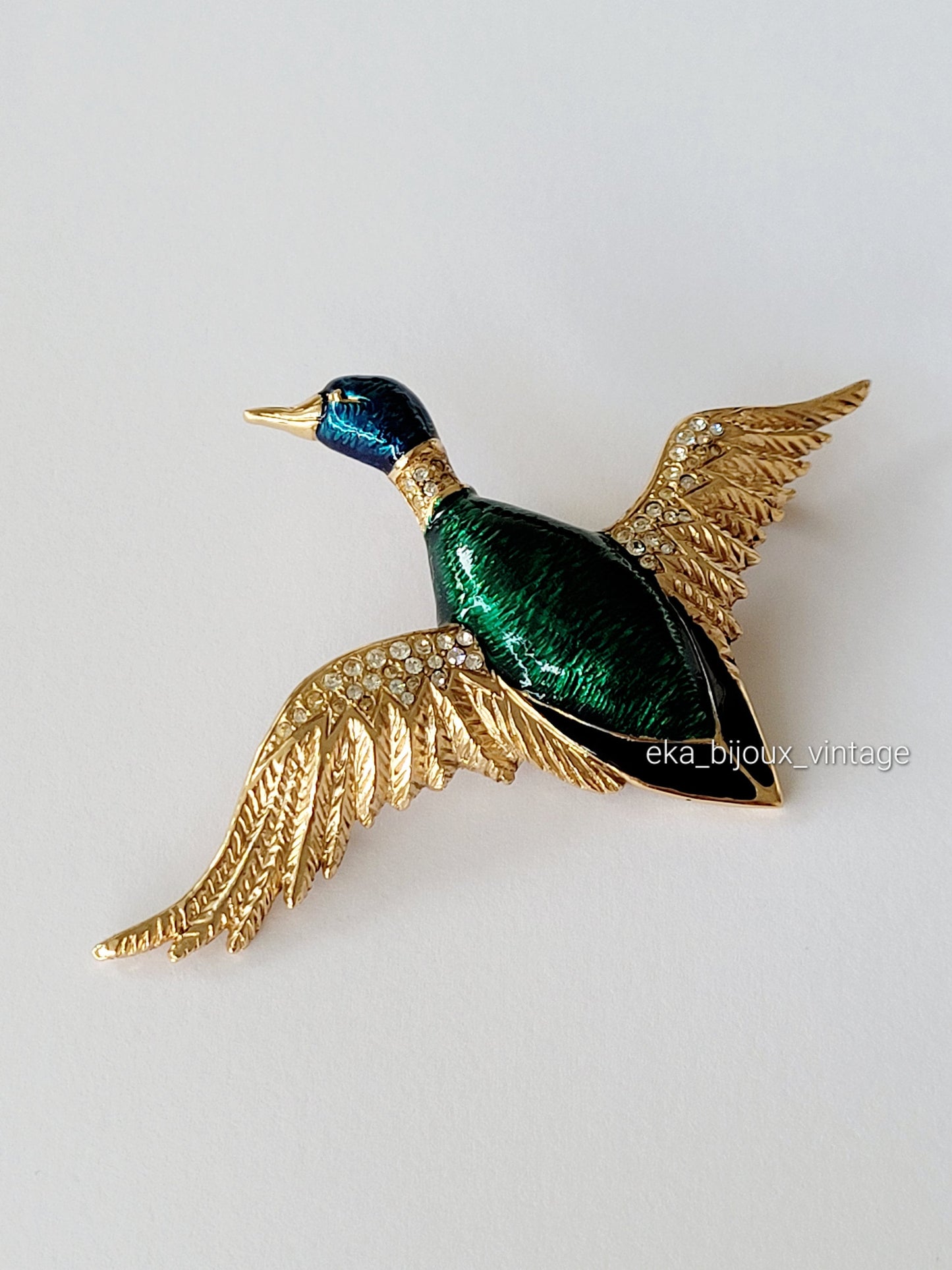 Carven - Broche vintage en forme d'oiseau