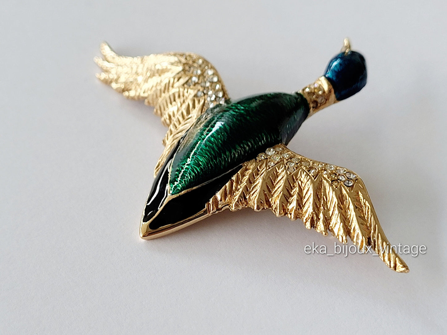 Carven - Broche vintage en forme d'oiseau