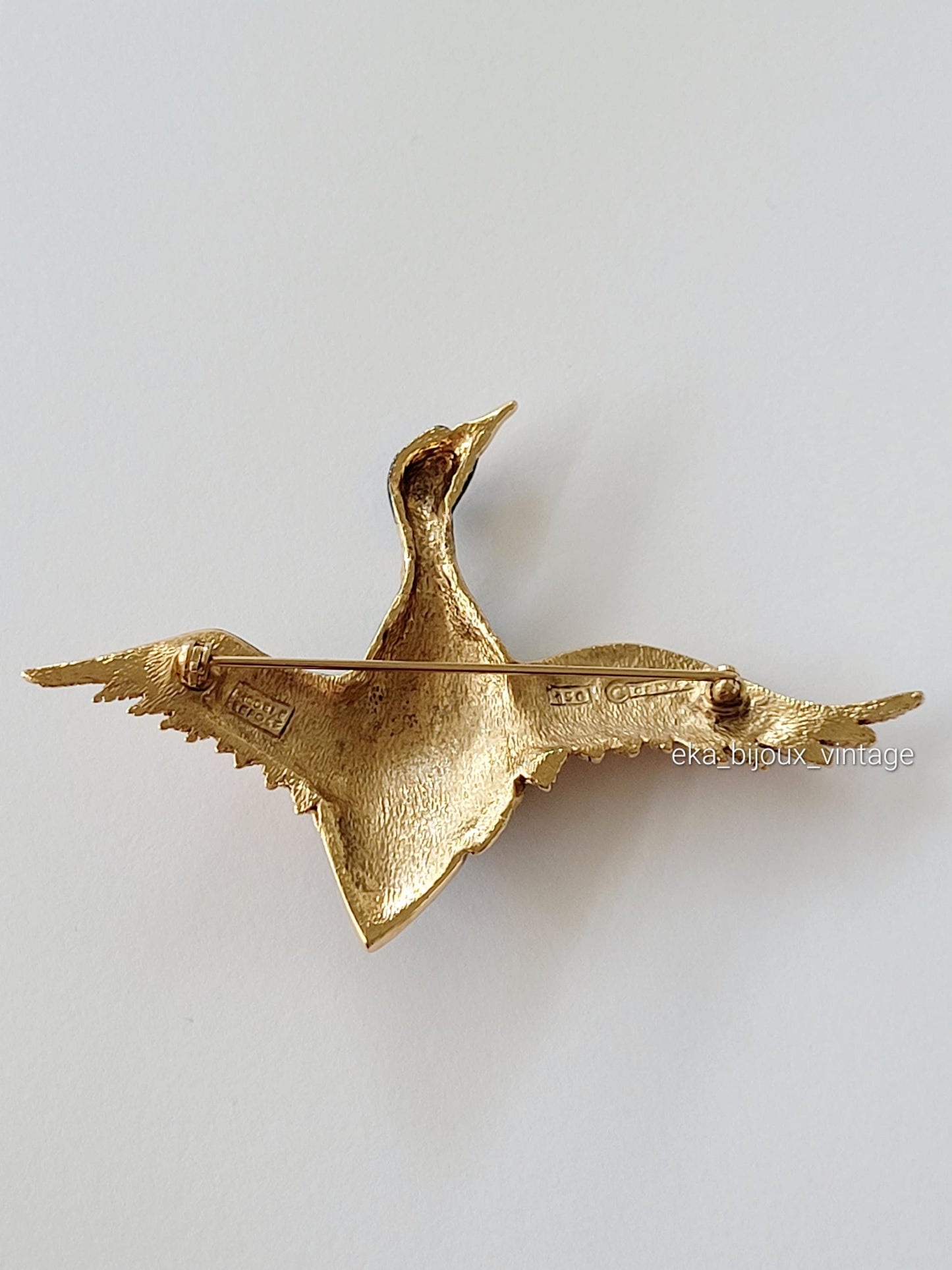 Carven - Broche vintage en forme d'oiseau