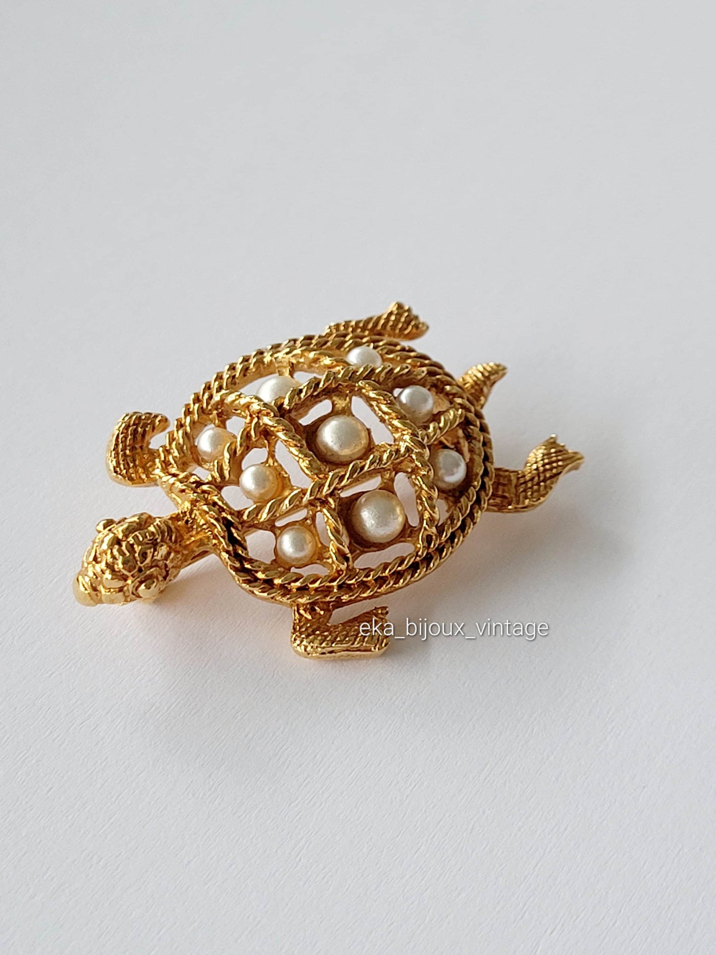 Carven - Broche vintage en forme de Tortue