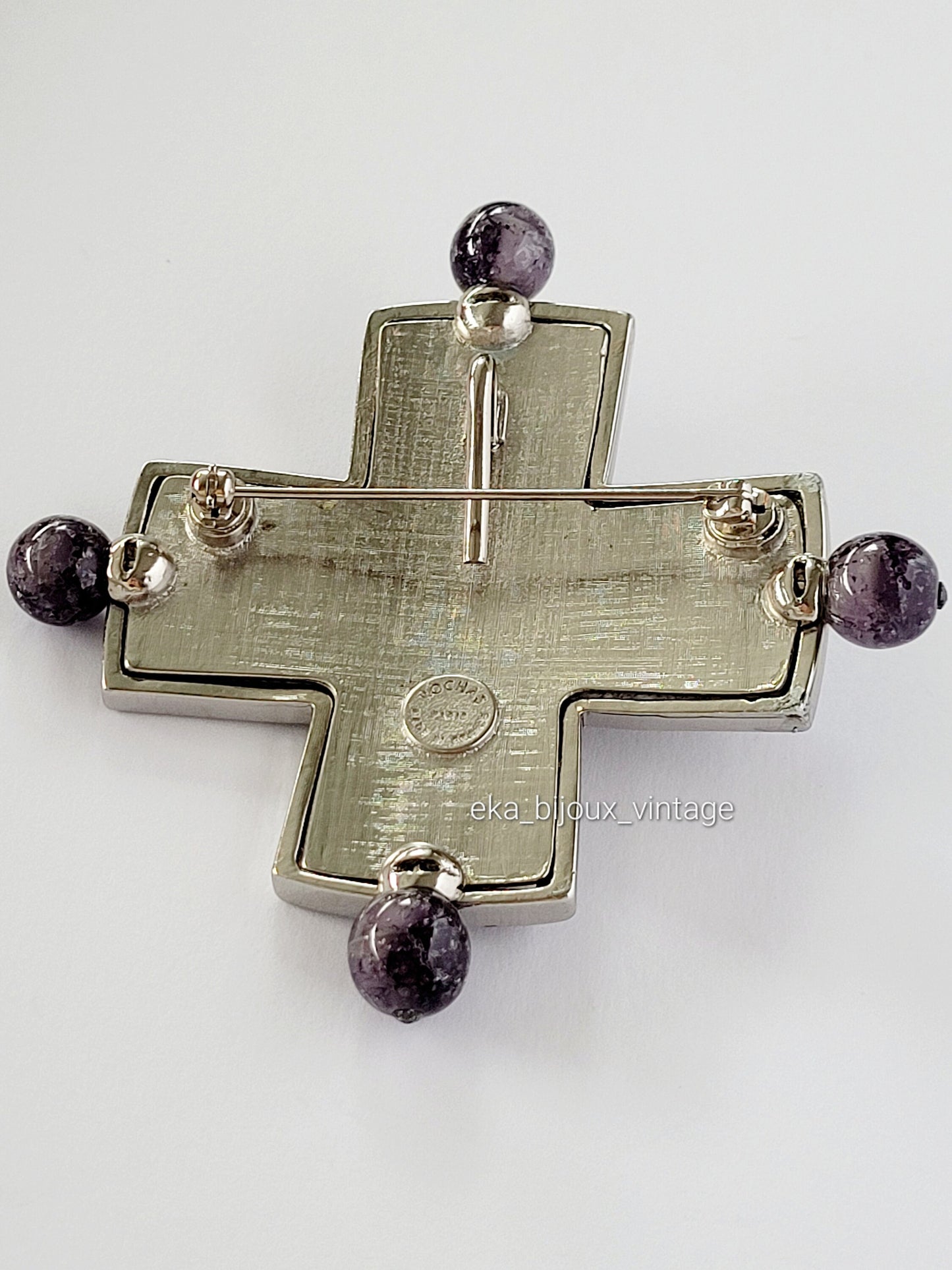 Rochas Paris - Large cross-shaped brooch/pendant