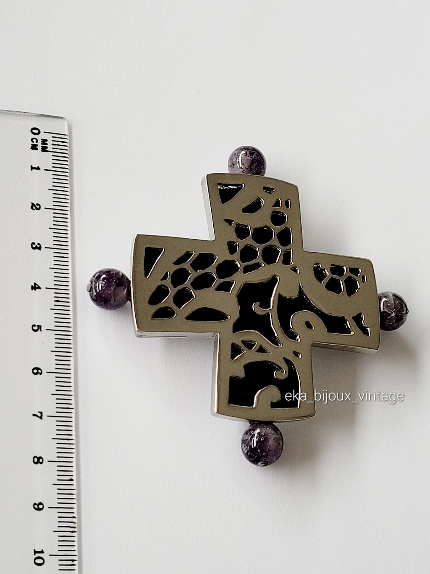 Rochas Paris - Large cross-shaped brooch/pendant