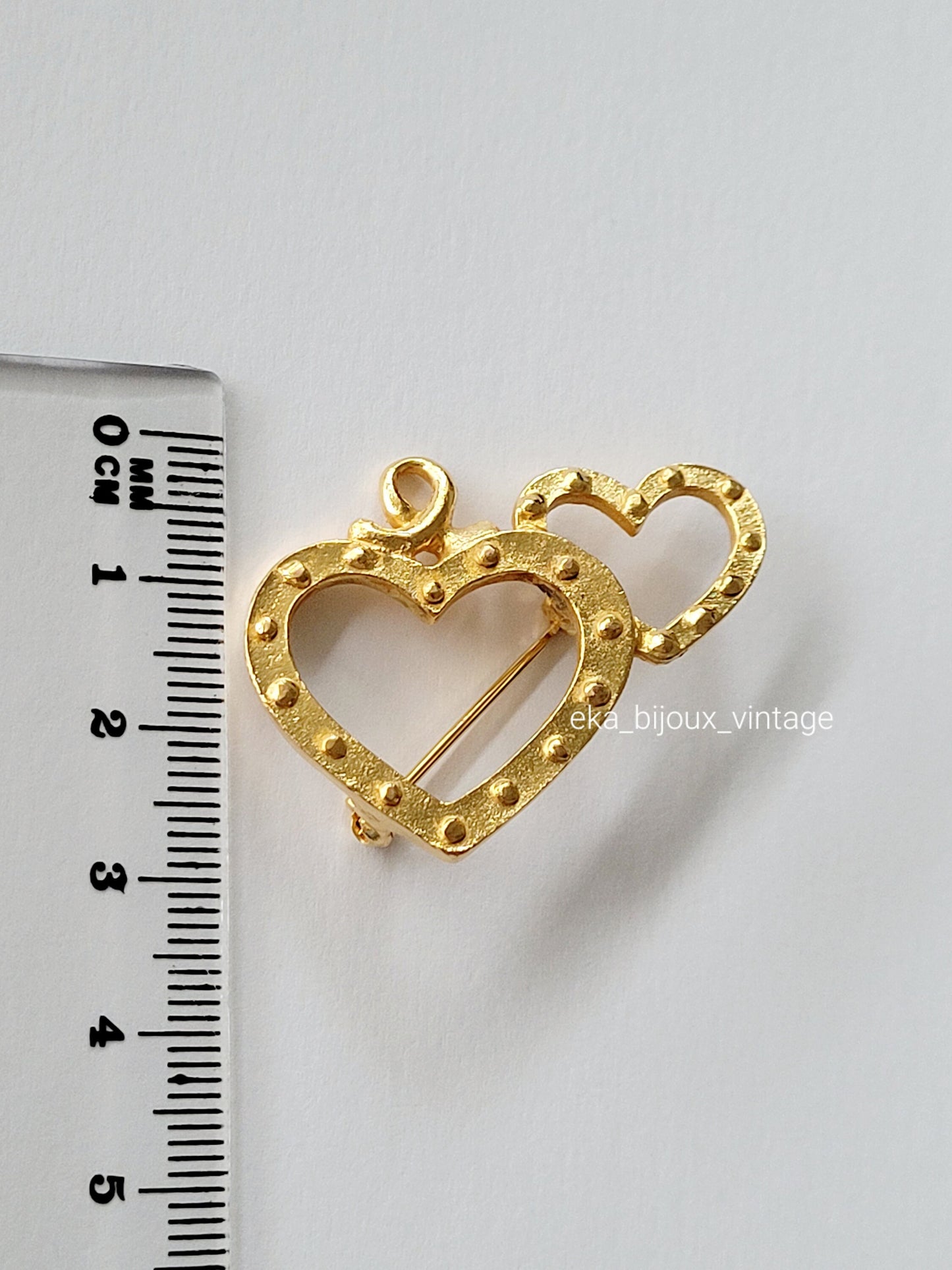 Ines de la Fressange - Vintage two hearts brooch