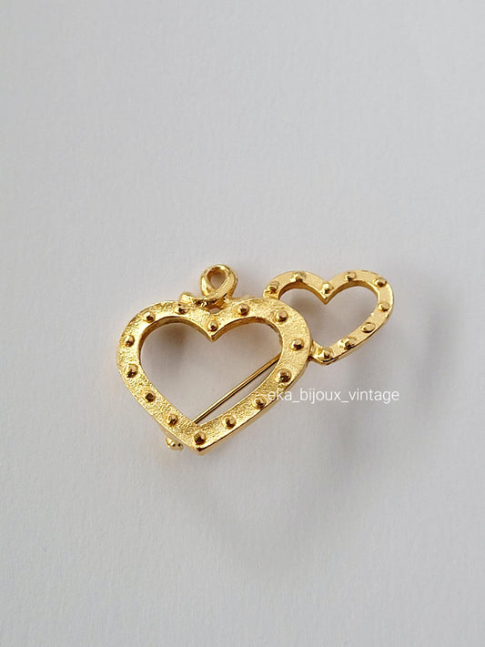 Ines de la Fressange - Vintage two hearts brooch