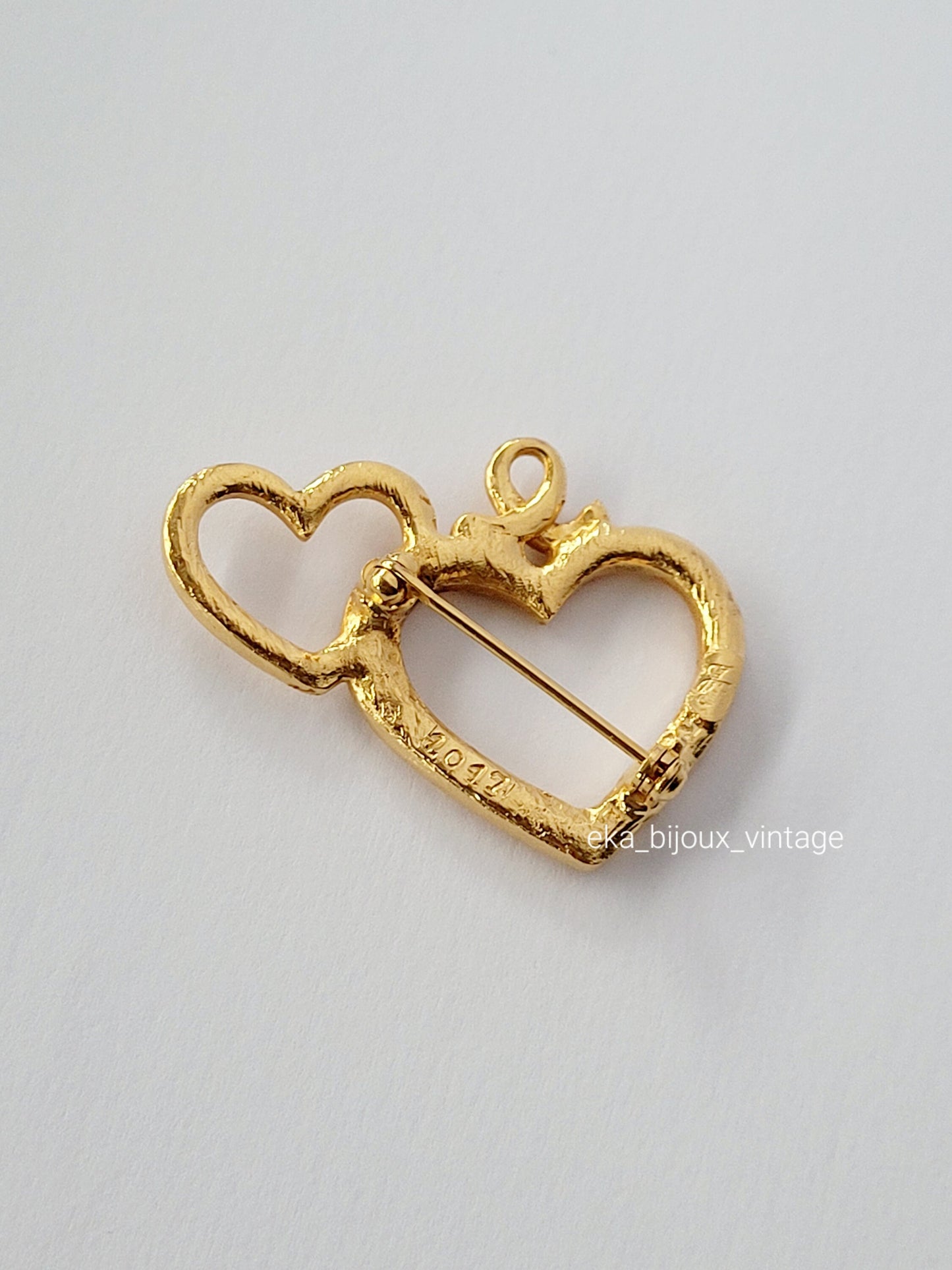 Ines de la Fressange - Vintage two hearts brooch