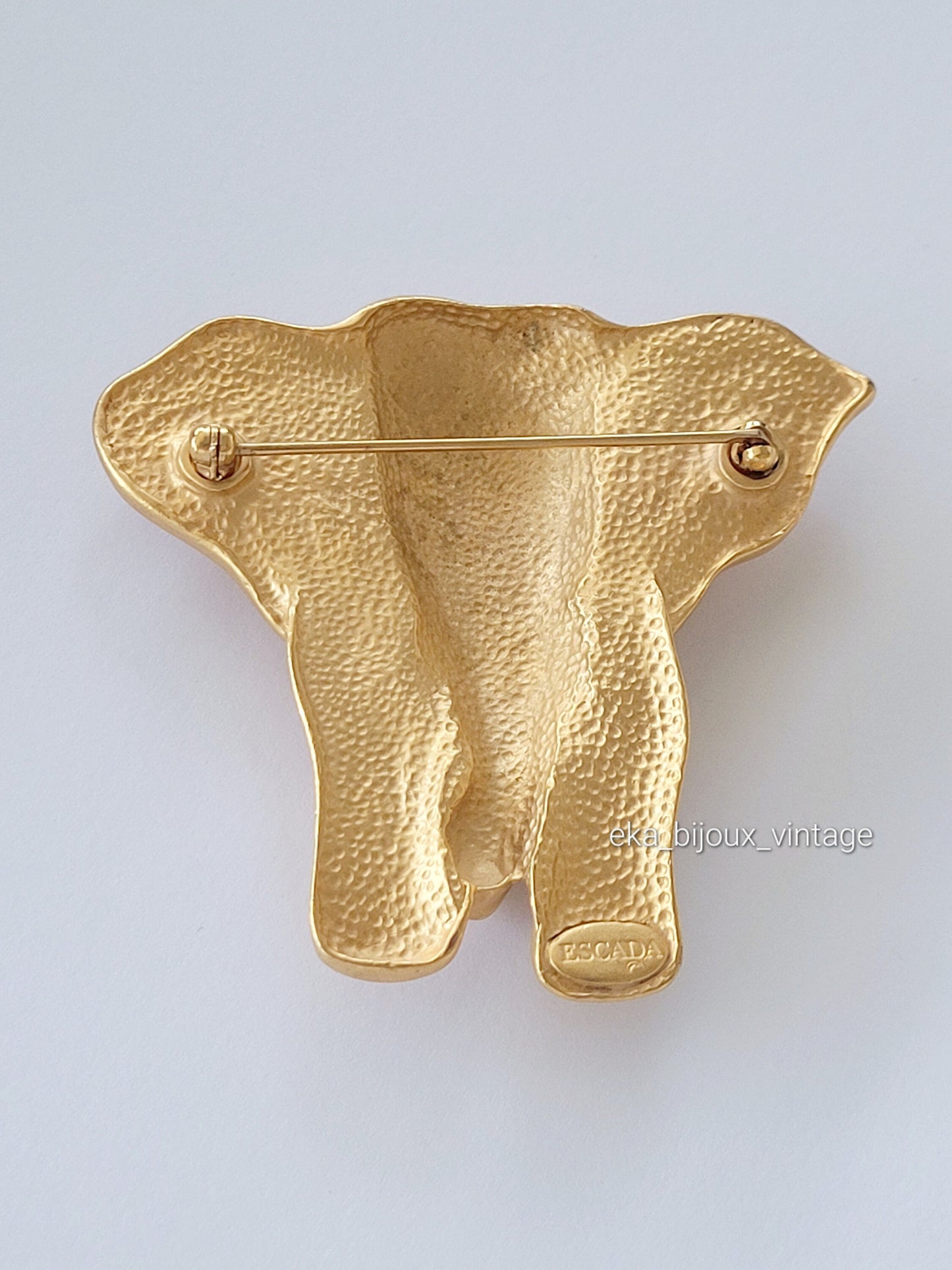 Escada - Grande broche vintage en forme d'éléphant