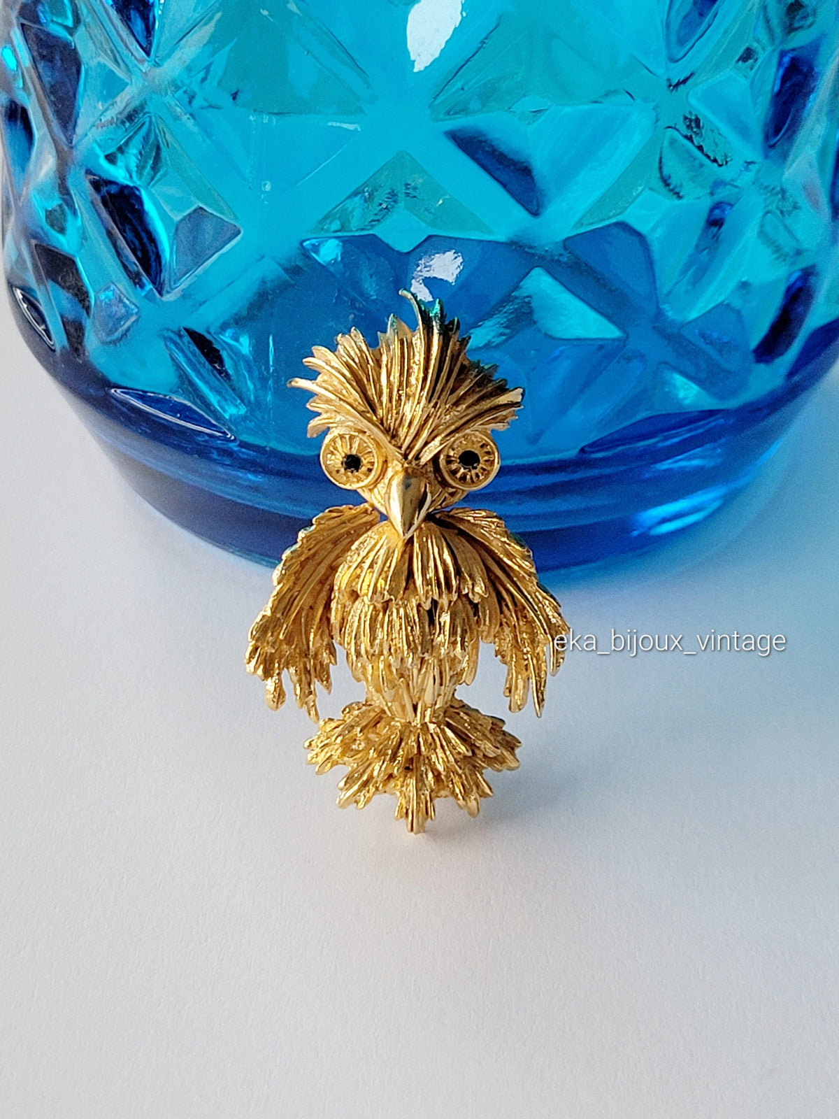 Broche Hibou Vintage Signée ORENA - Occasion En Très Bon état (TBE)