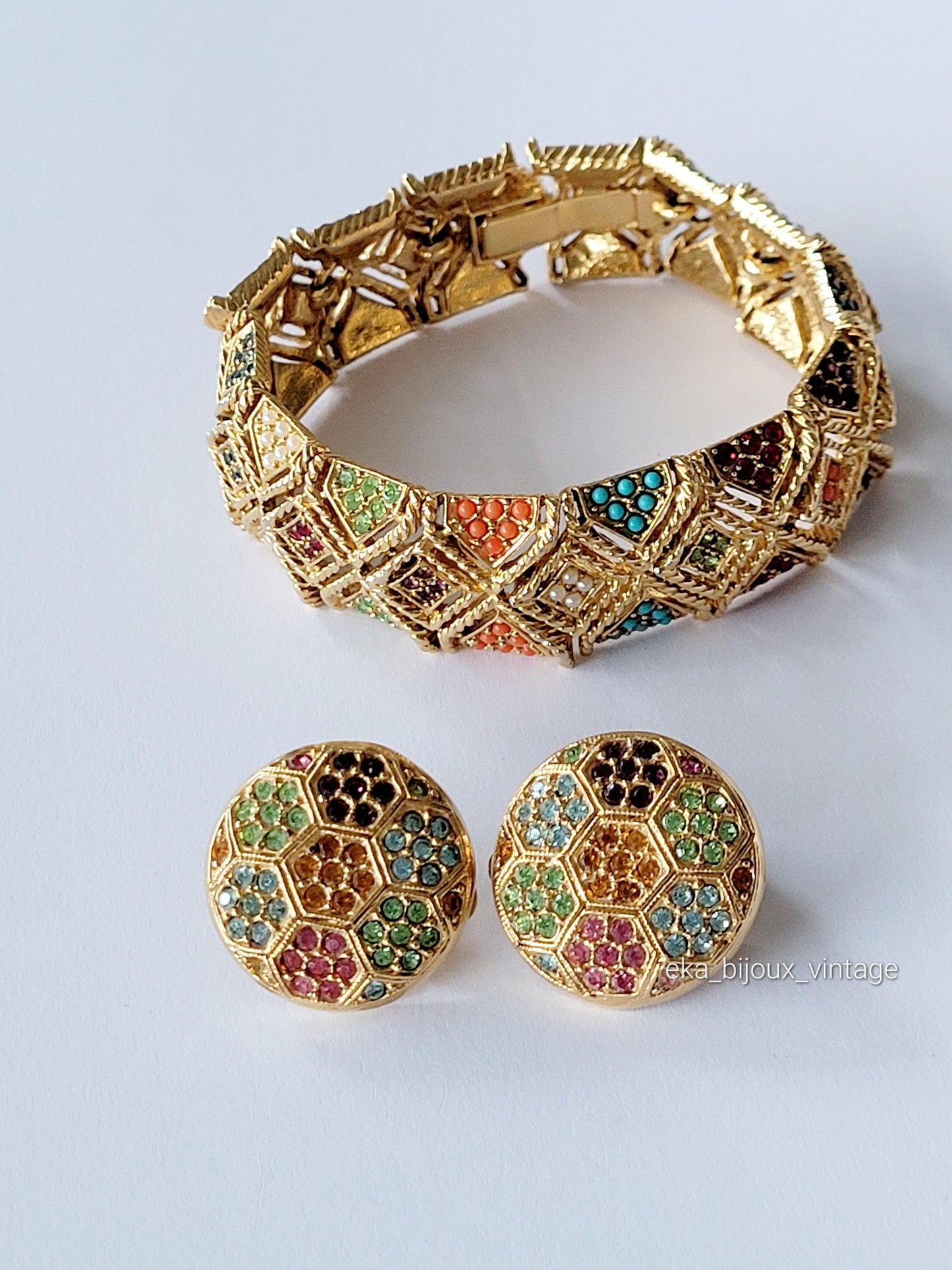 Nina Ricci - Parure boucles d'oreilles et bracelet vintage