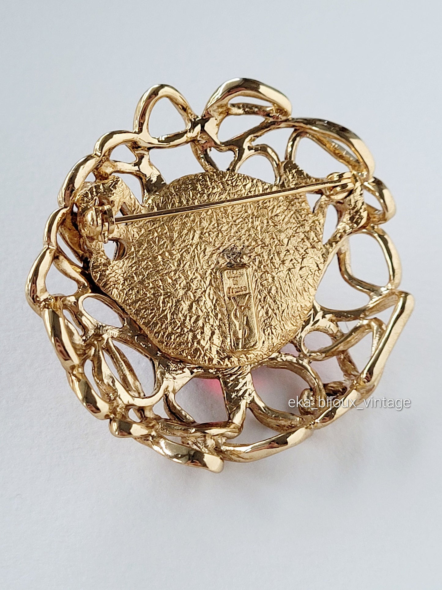 Yves Saint Laurent - Broche vintage Fleur rouge