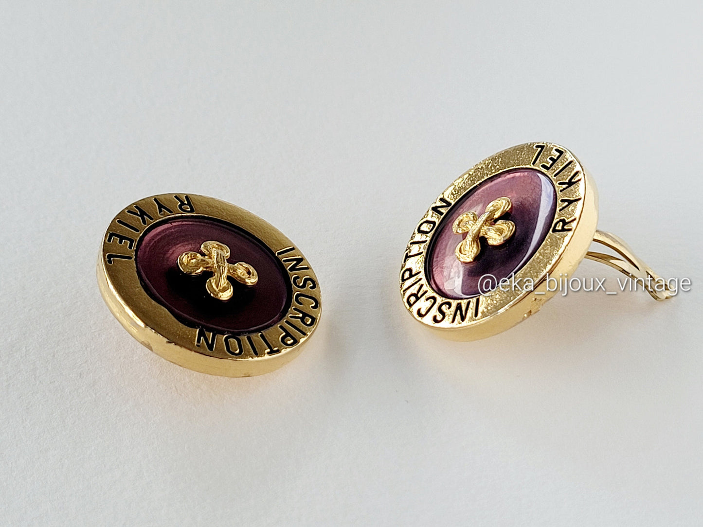 Sonia Rykiel  - Boucles d'oreilles vintage - Inscription Rykiel