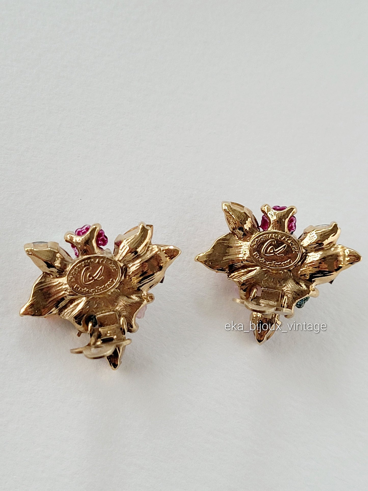 Christian Lacroix - Boucles d'oreilles vintage Fleur