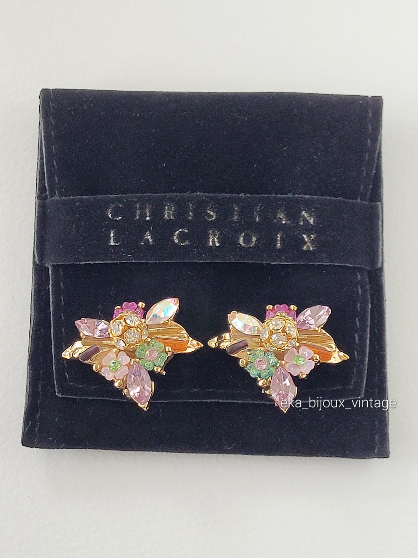 Christian Lacroix - Boucles d'oreilles vintage Fleur