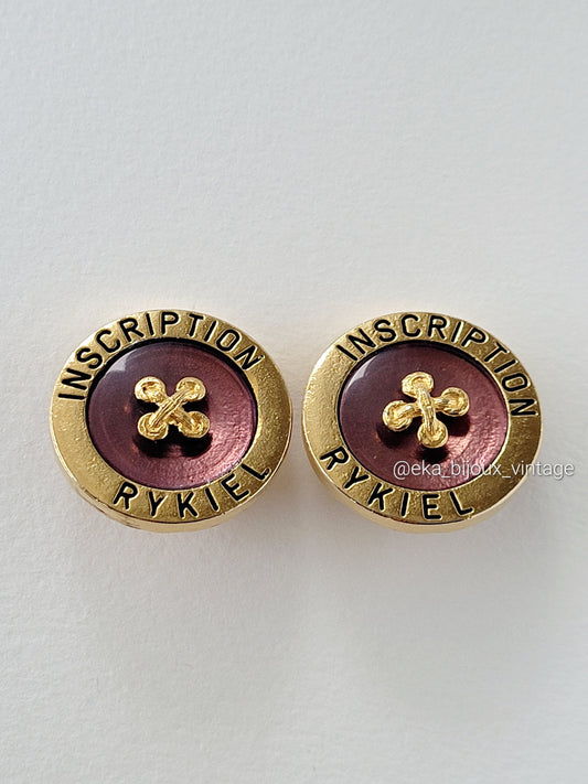 Sonia Rykiel  - Boucles d'oreilles vintage - Inscription Rykiel