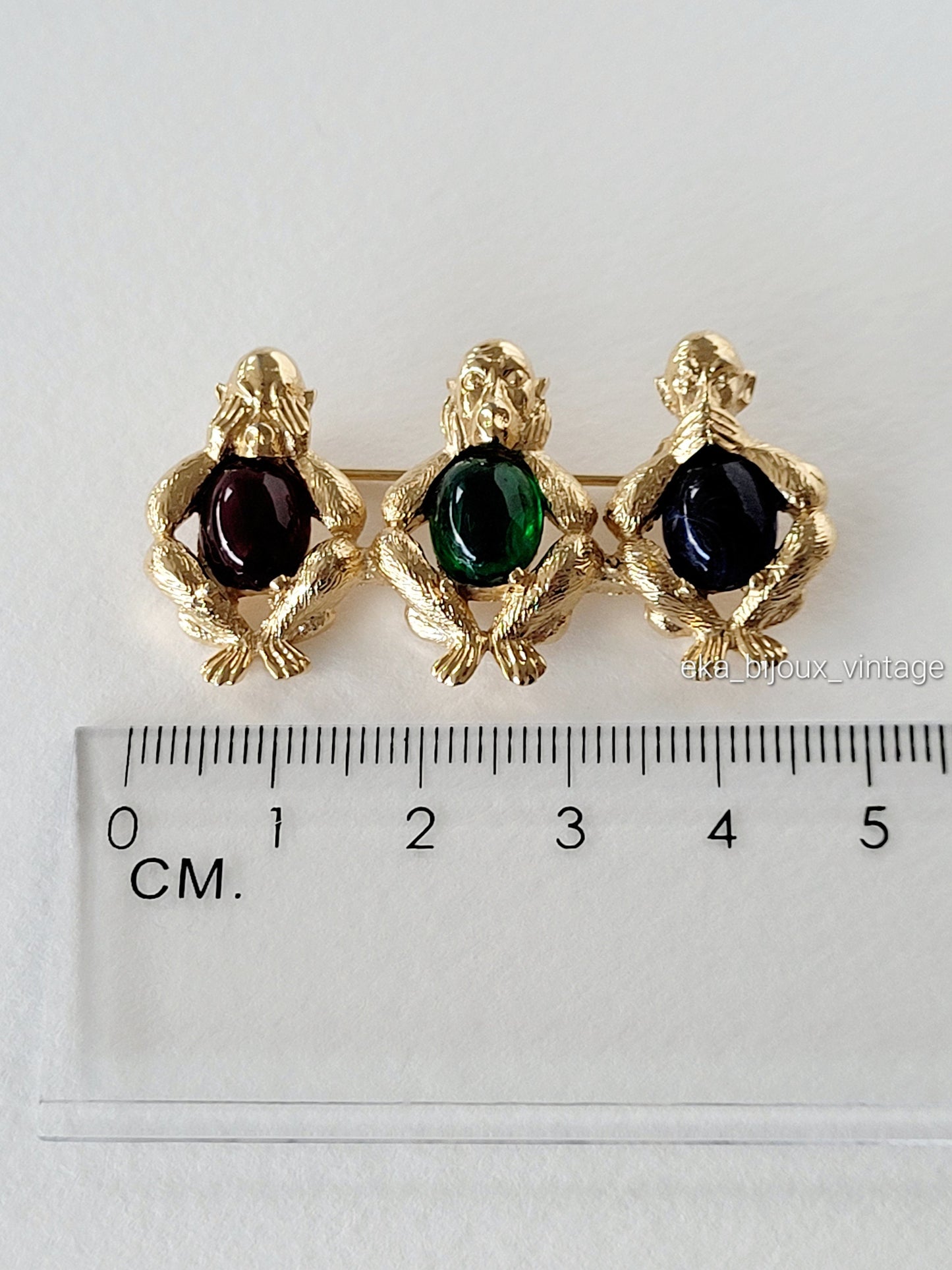 D'orlan - Broche vintage Trois Singes