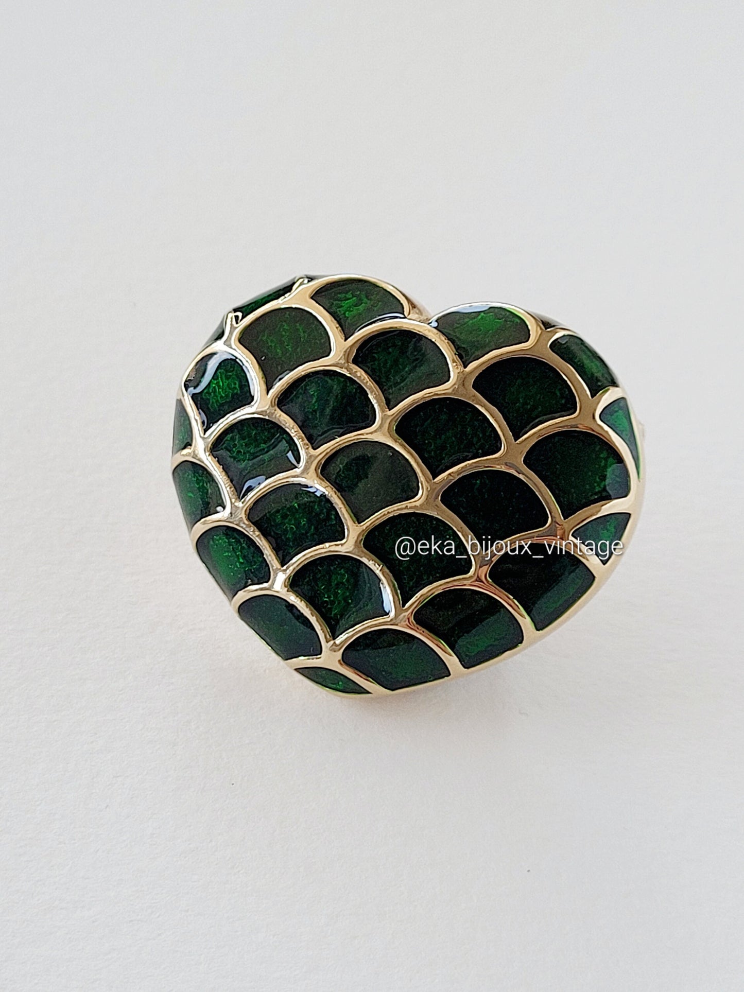 Agatha Paris - Vintage green heart brooch