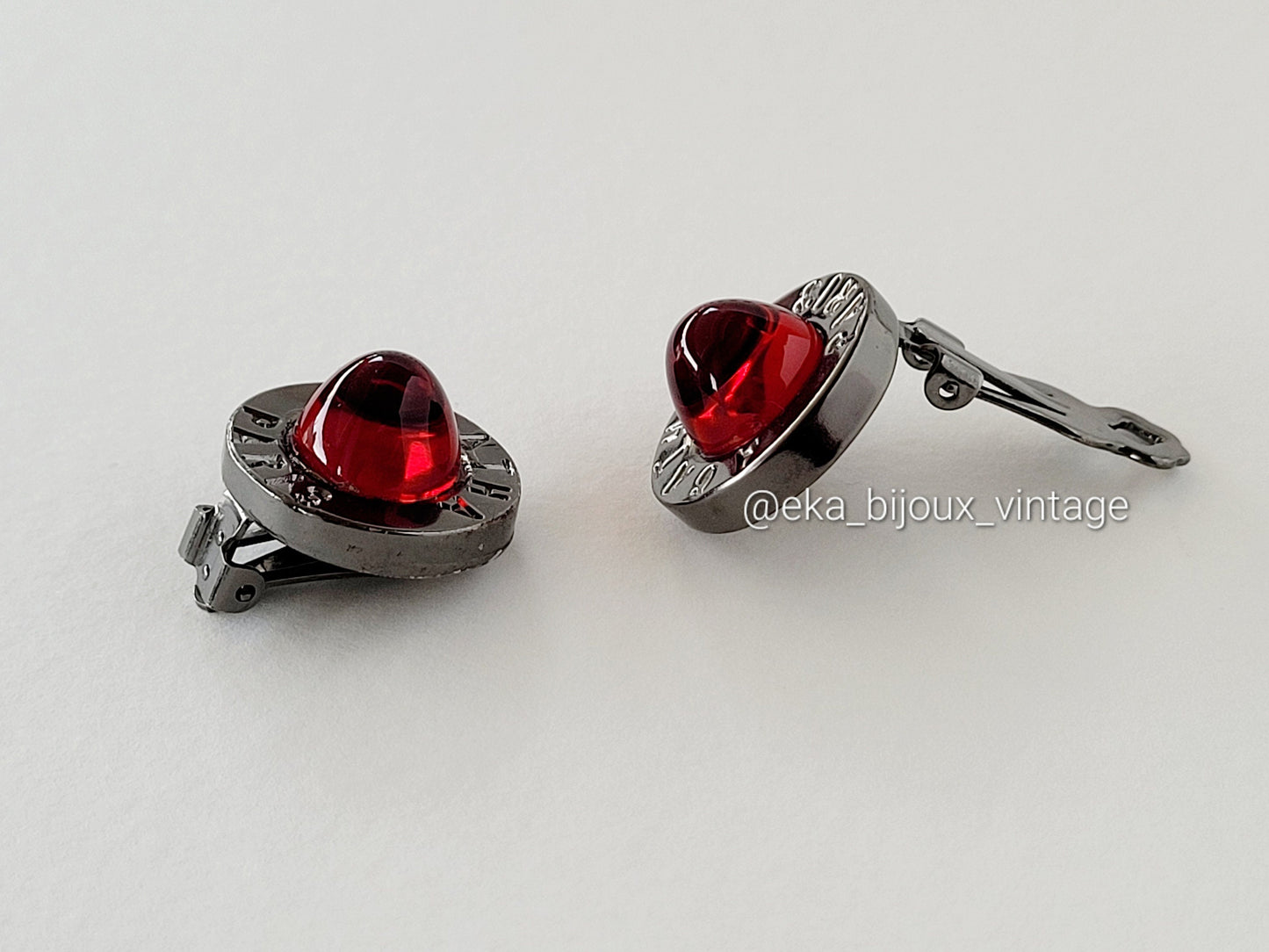 Agatha Paris - Vintage Red Cabochon Earrings