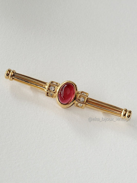 Cascio - Vintage brooch-Red cabochon