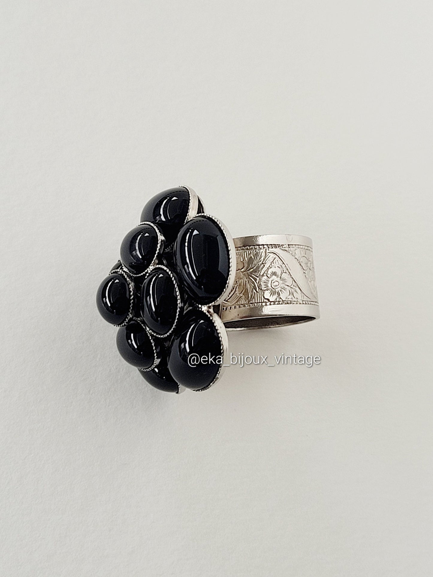 Philippe Ferrandis - Bague fleur noire