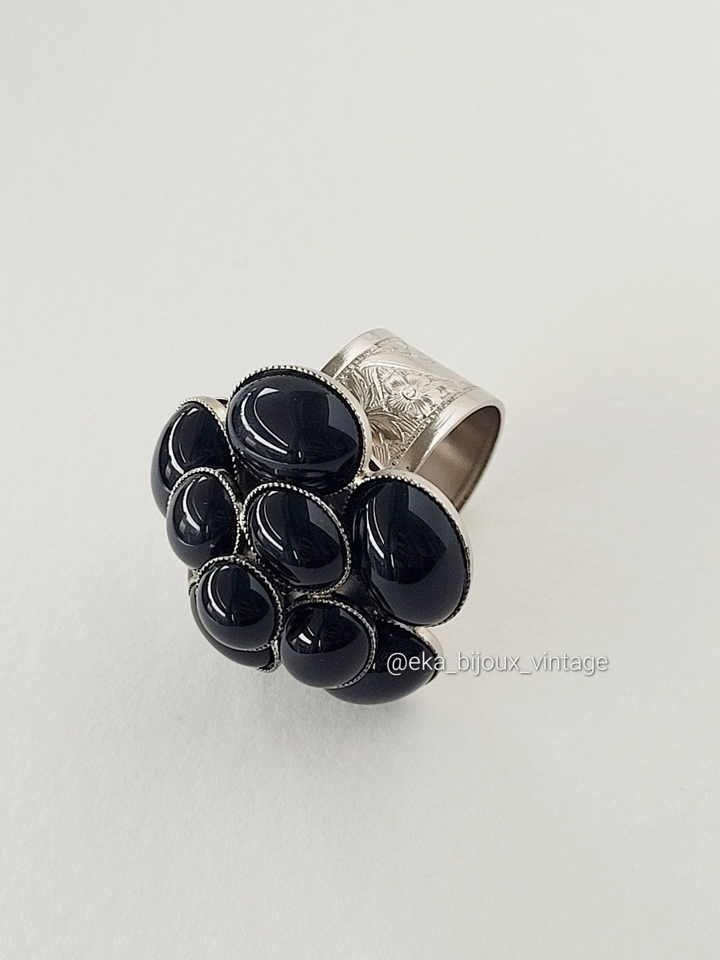 Philippe Ferrandis - Bague fleur noire