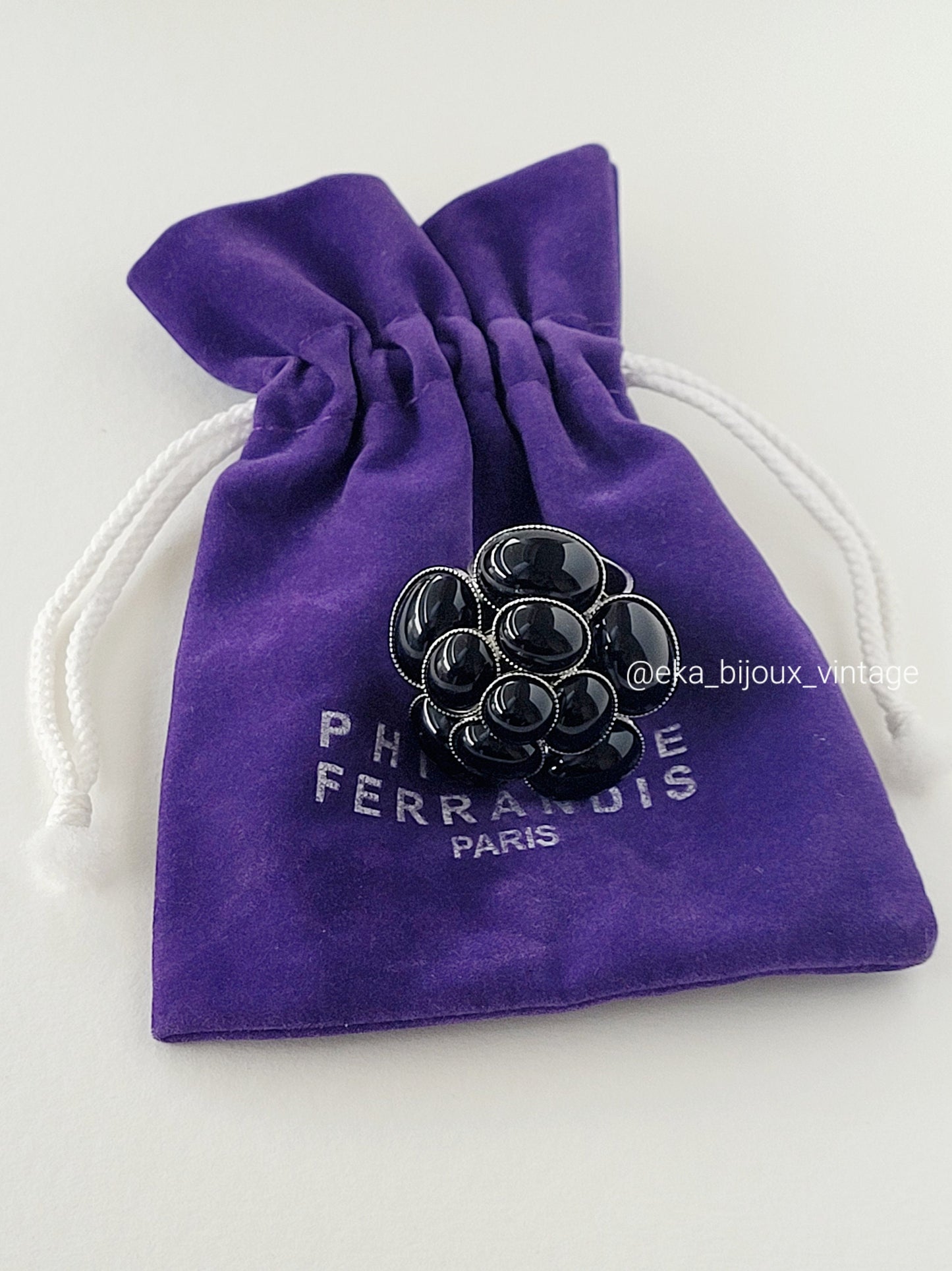 Philippe Ferrandis - Bague fleur noire