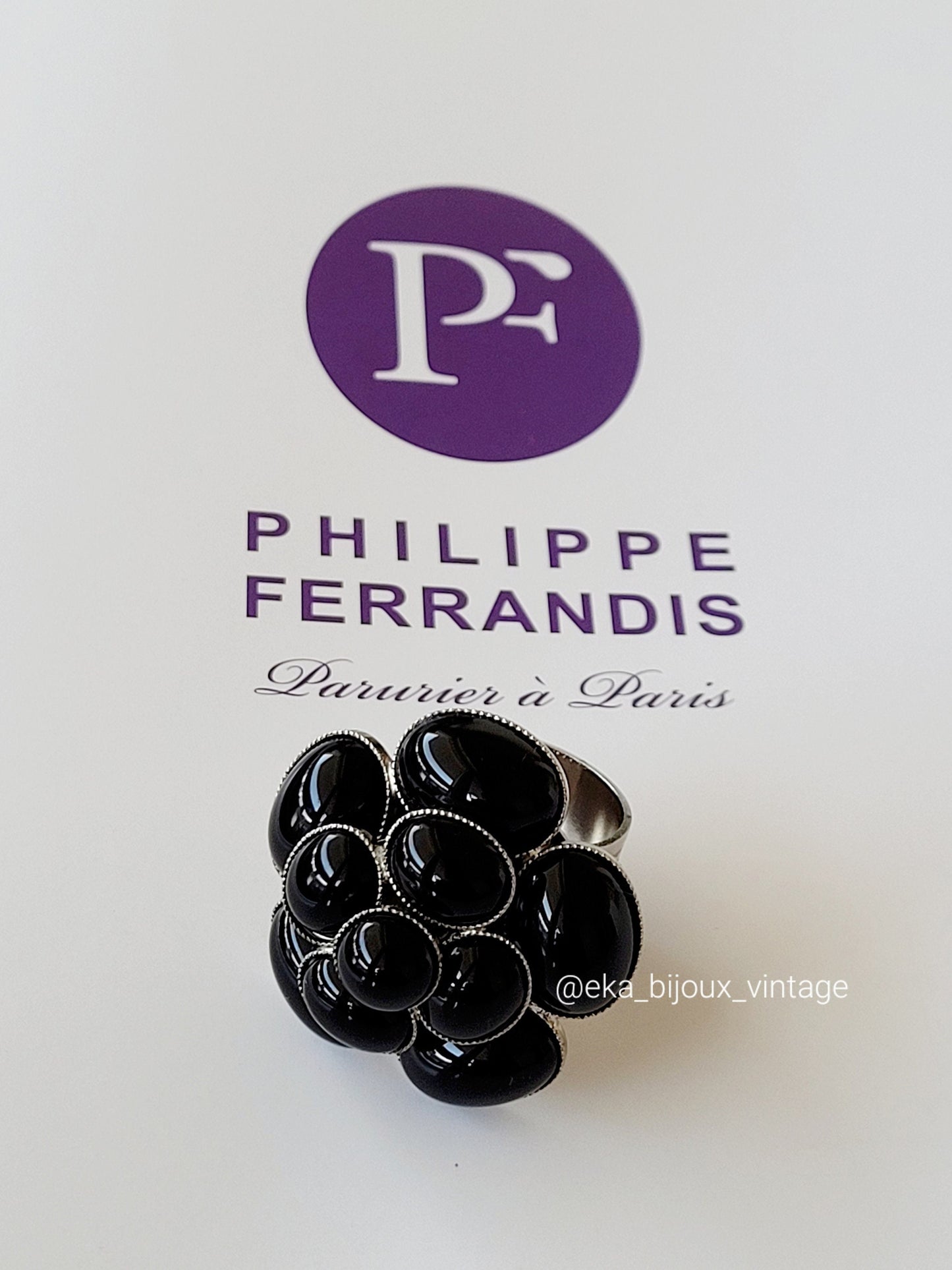 Philippe Ferrandis - Bague fleur noire