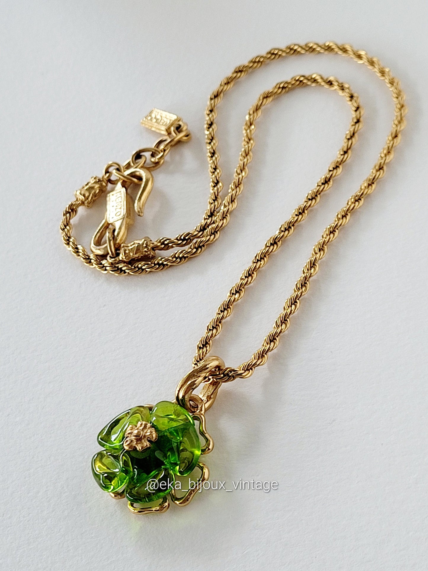 Kenzo Paris - Vintage necklace with glass flower pendant