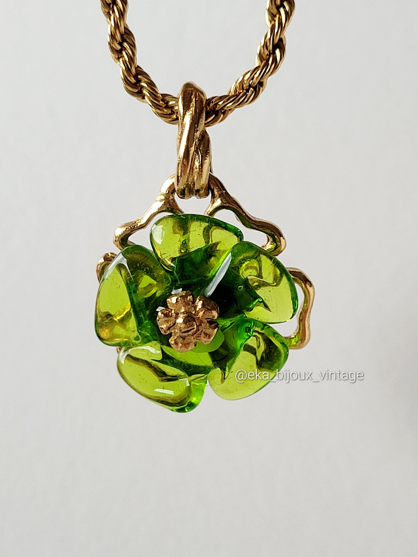 Kenzo Paris - Vintage necklace with glass flower pendant