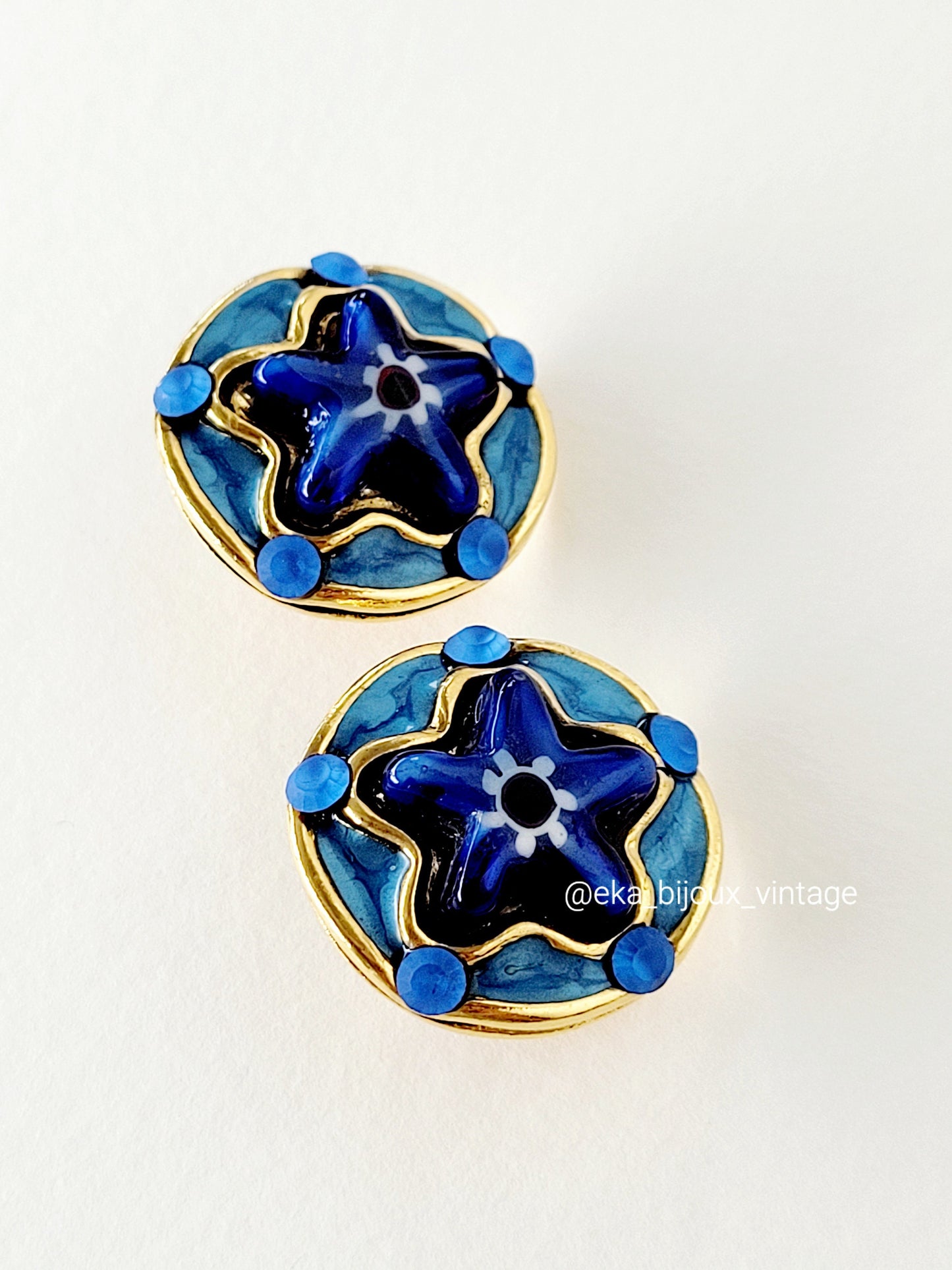 Taratata - Vintage blue star earrings