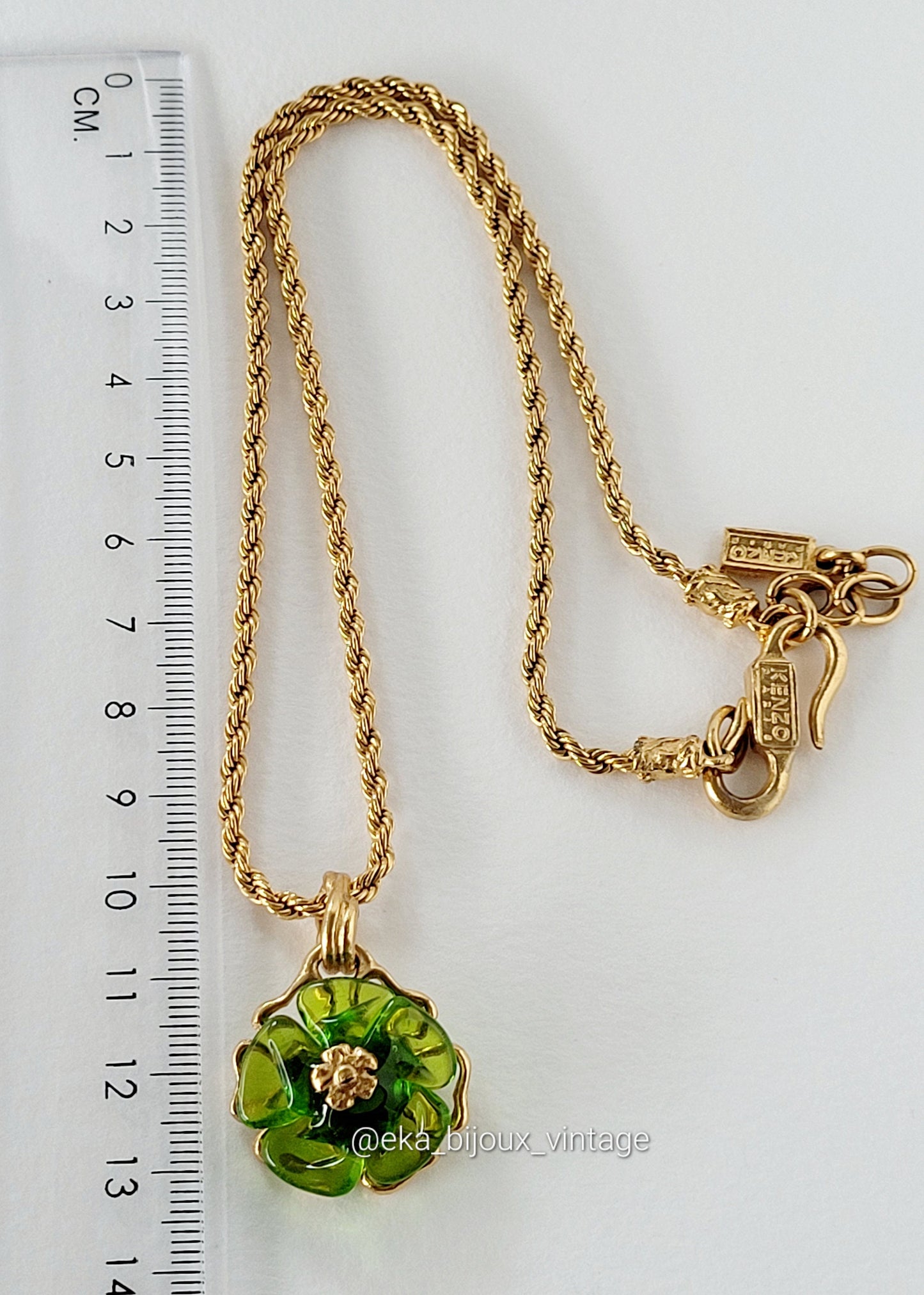 Kenzo Paris - Vintage necklace with glass flower pendant