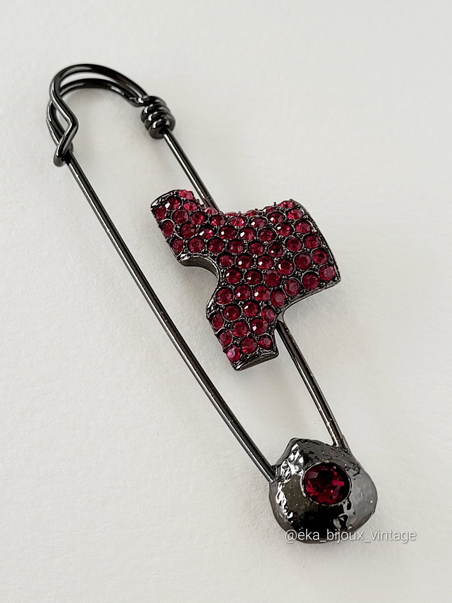 Sonia Rykiel - Vintage burgundy crystal brooch