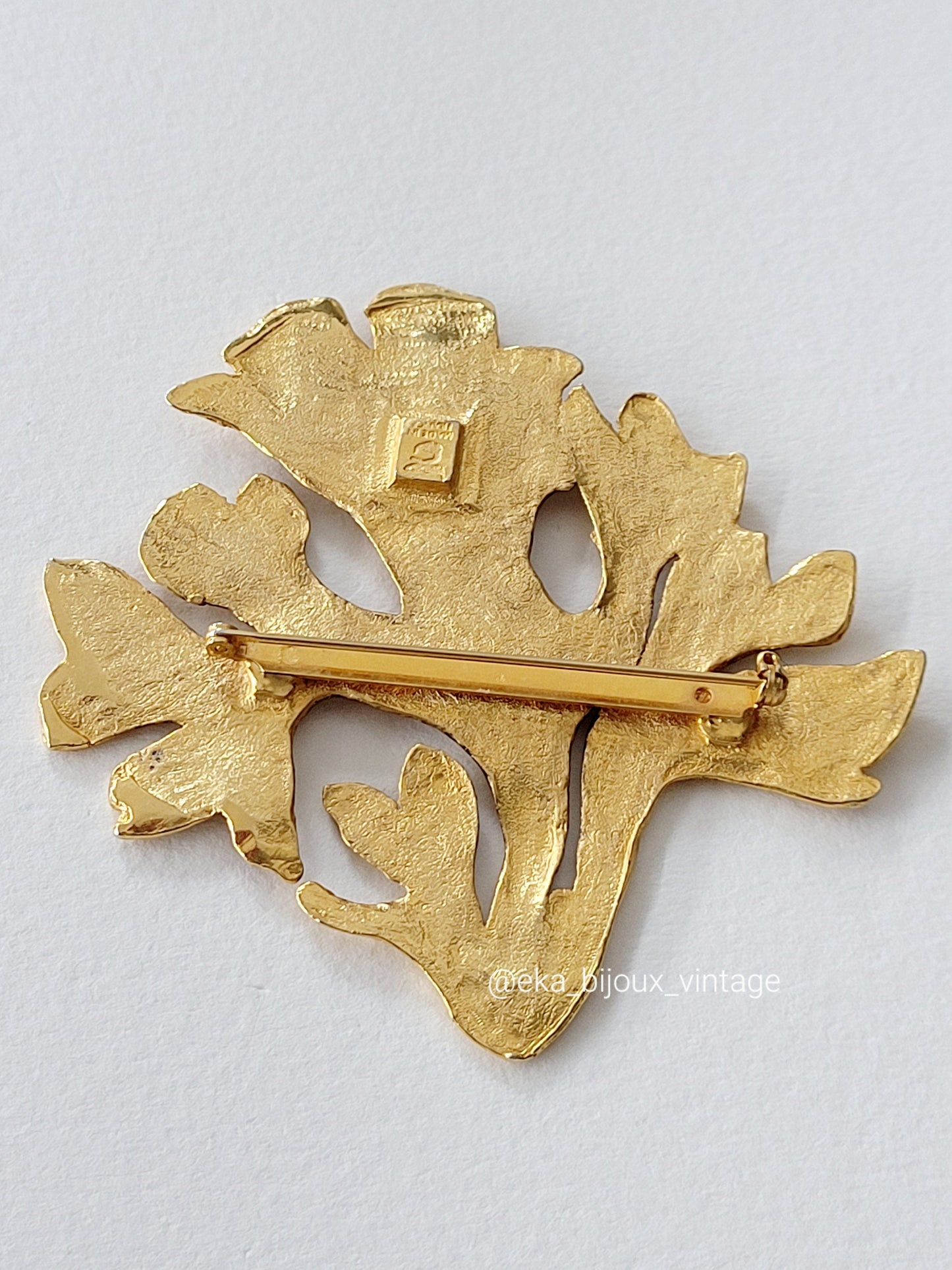 Broche vintage - Branche doré