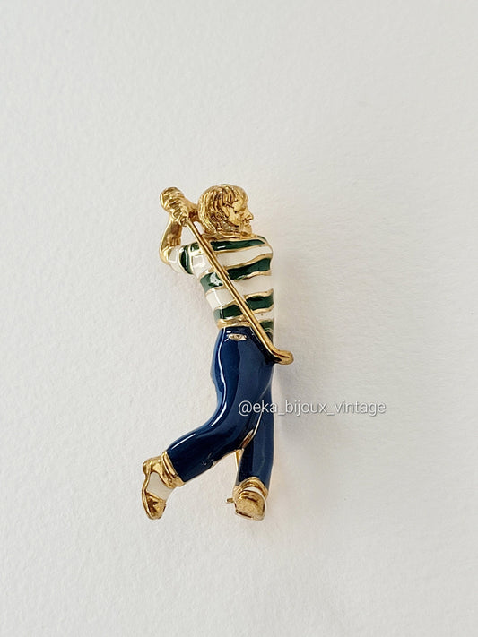 Broche vintage - Golfeur