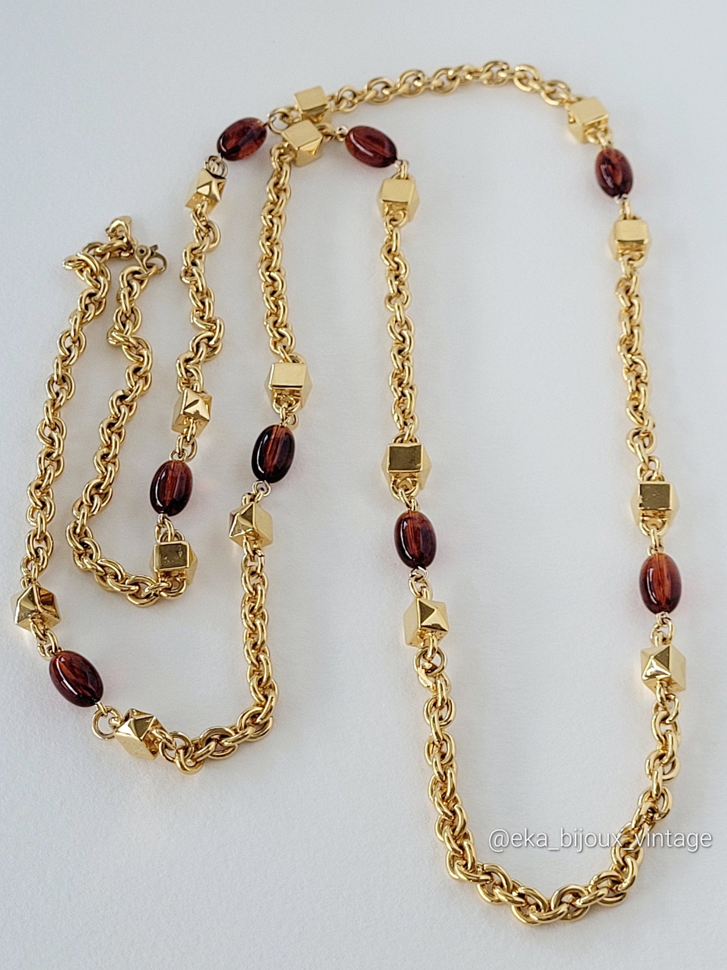 Monet  - Sautoir/Collier vintage perles en lucite