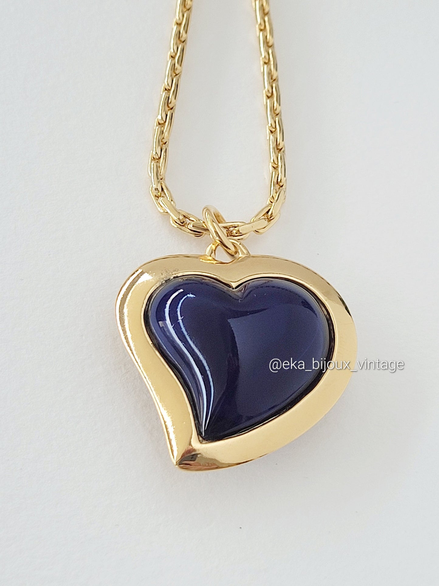 Yves Saint Laurent - Vintage blue lucite heart pendant