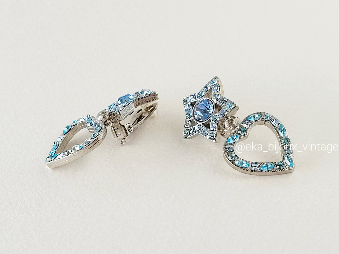 Yves Saint Laurent - Boucles d'oreilles - Cristaux bleus