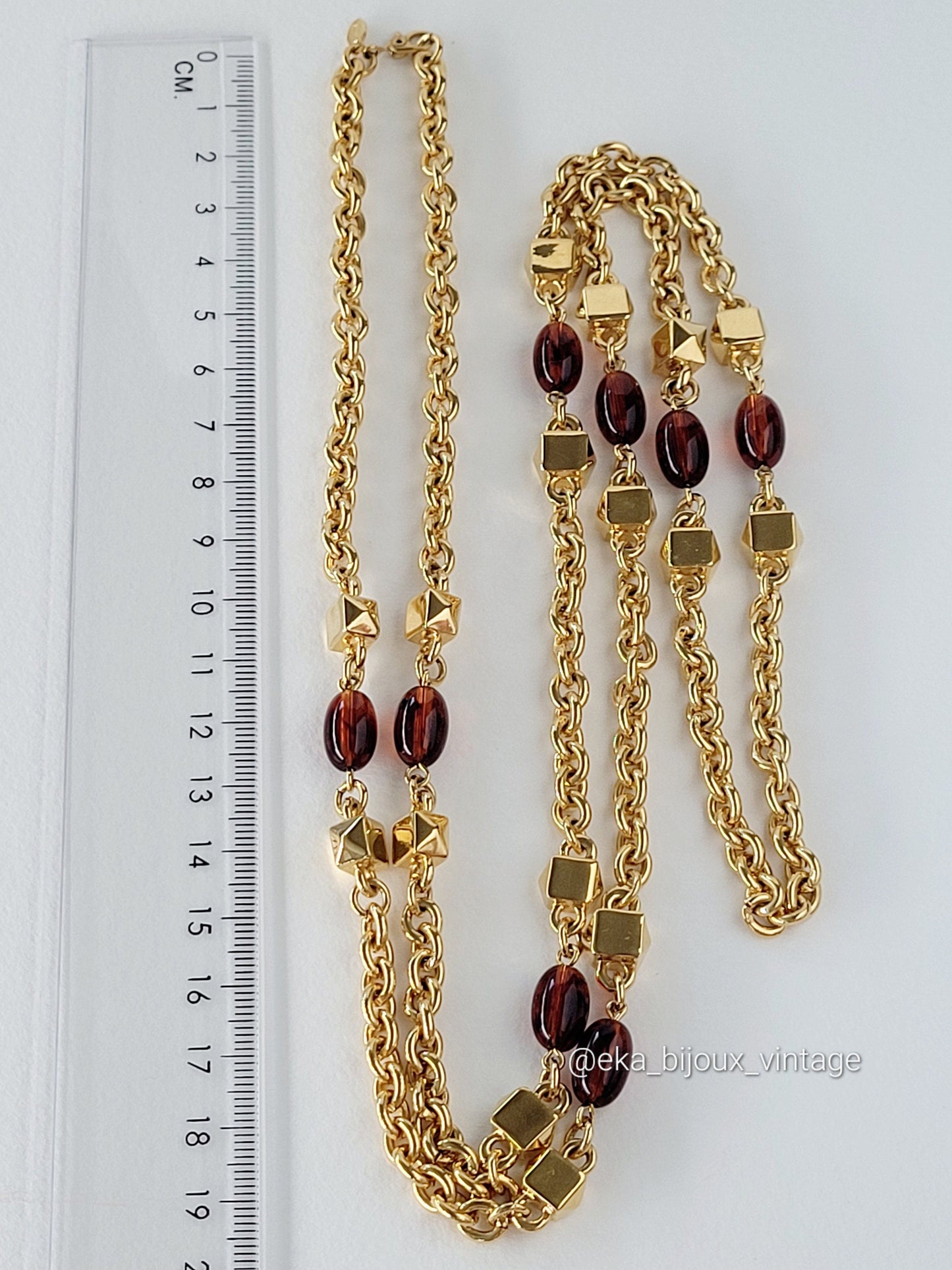 Monet  - Sautoir/Collier vintage perles en lucite