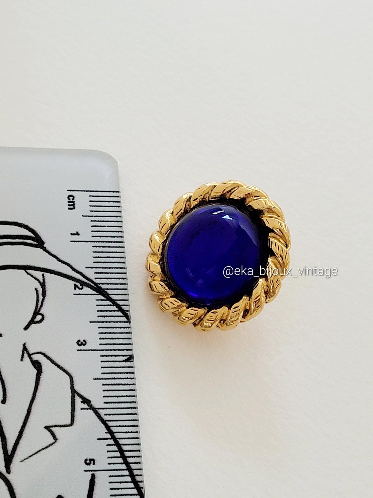 Chanel - Vintage Blue Cabochon Earrings