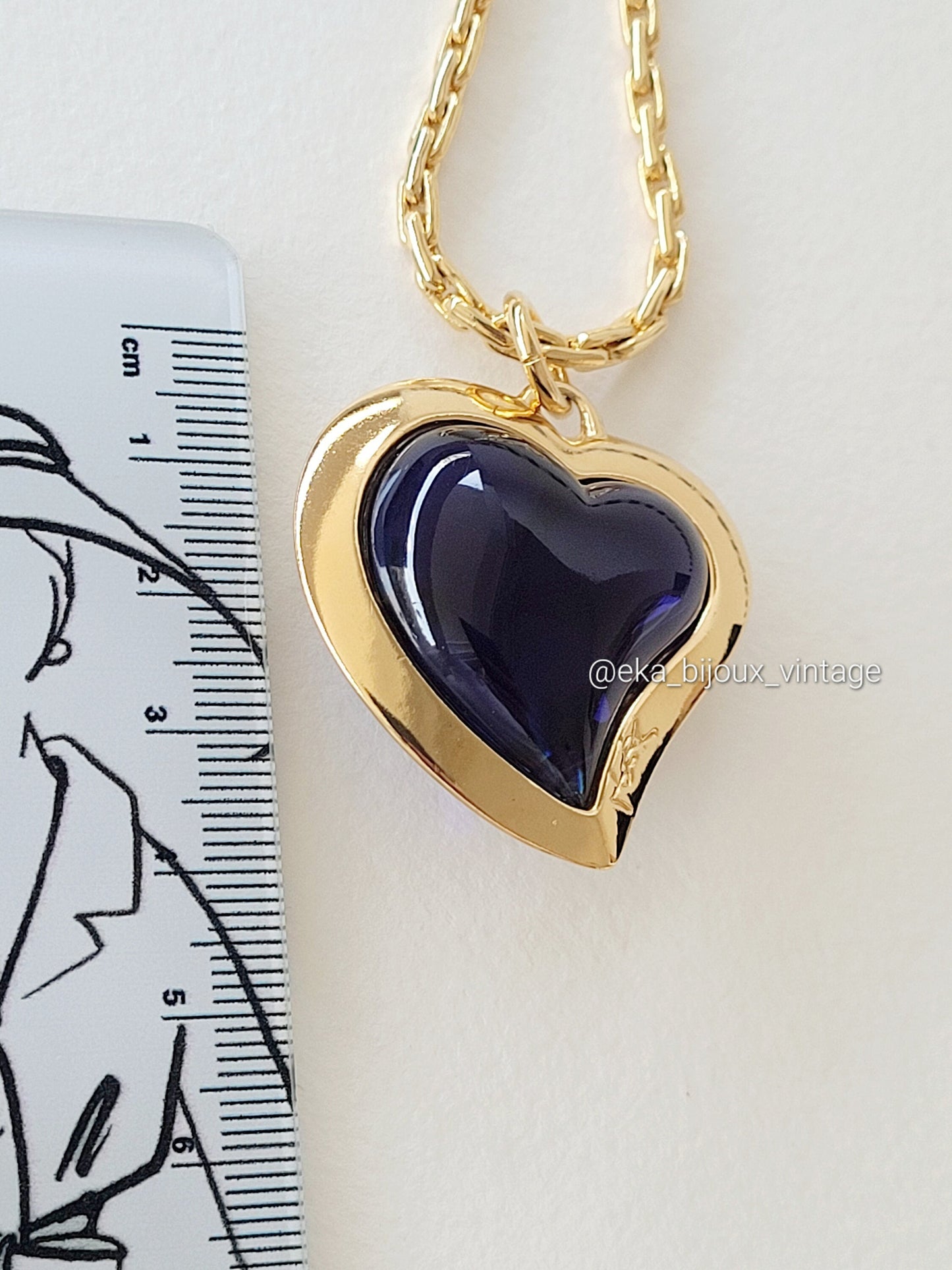 Yves Saint Laurent - Vintage blue lucite heart pendant