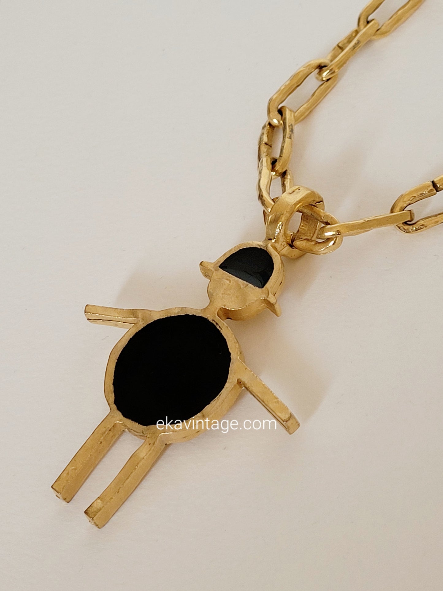 Biche de Bère - Sautoir / Collier vintage en métal martelé